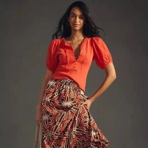 NEW Anthropologie Bella Thermal Top Sz XS